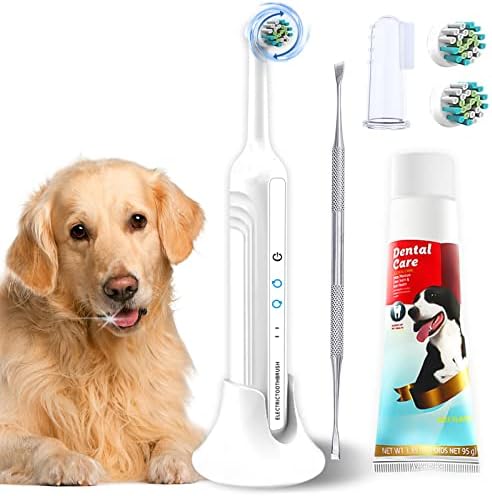 Комплект за почистване на зъбите Ninibabie за кучета, Звукова Електрическа четка за Зъби за Кучета, Средство за премахване на зъбната плака и Зъбен камък, Четка за Зъби ?