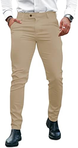Мъжки Модел, Панталони GINGTTO Slim Fit Stretch Официални Панталони за Мъже