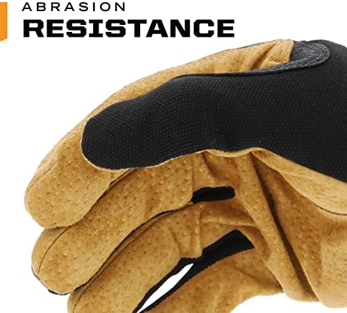 Mechanix Носете: Работни ръкавици, FastFit от здрава кожа Durahide с еластична манжетом за надеждна засаждане, Универсални ръкавици,