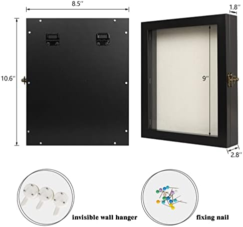 Витрина на H & A Memory Shadow Box в черна Рамка, Дървена Витрина с размери 8 x 10 инча за подаръци (2)