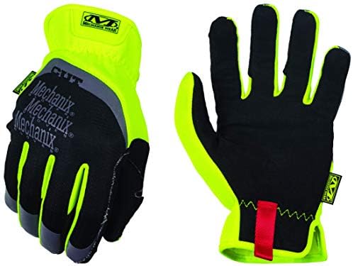 Облекло Mechanix: Работни ръкавици, FastFit E5 (средни, черни / флуоресцентно жълто)