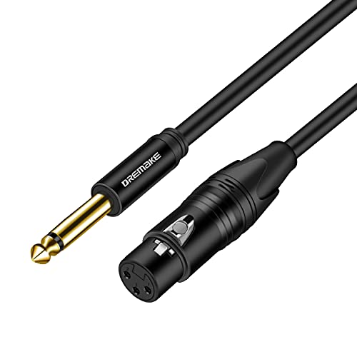 DREMAKE не са симетрични XLR 3-Пинов конектор за свързване на микрофон 6,5 мм, пач-кабел за свързване на микрофон 1/4 TS, на