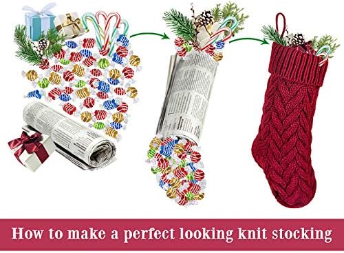 Коледни Чорапи LimBridge, 6 Опаковки, 15 инча, Трикотажни Коледни Чорапи в Селски Стил, Персонални Декорации за семейна Празничния