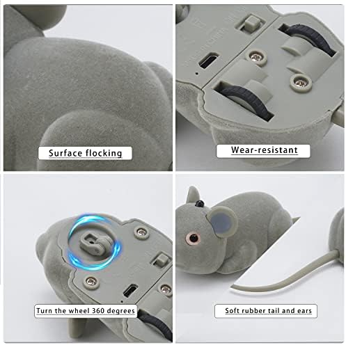 Интерактивна Мишка-Играчки за домашни котки с дистанционно управление или интелектуален зондированием, Два режима с USB батерия,