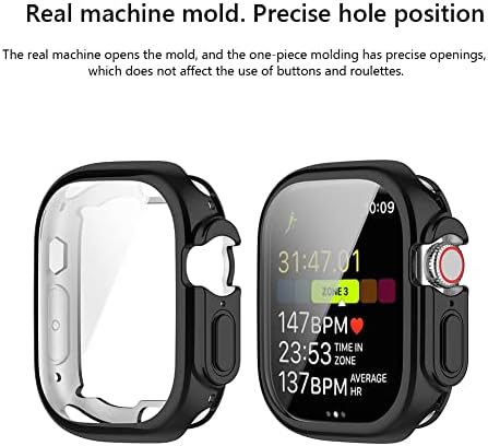 AEMALL TPU Стъкло + калъф за Apple Watch Серия Ultra 49 мм smartwatch PC Протектор на екрана Закалена Броня за Apple Watch Ultra 49 мм