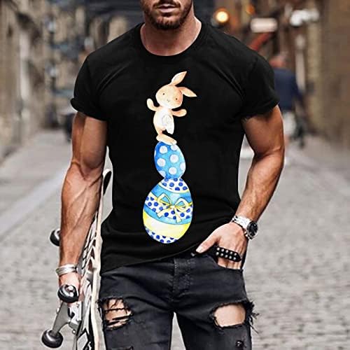 Великденски Тениски за Мъже, Сладки Тениски с графичен принтом RabbitEggs, Удобна Тениска с кръгло деколте, Всекидневни Пуловер Размер