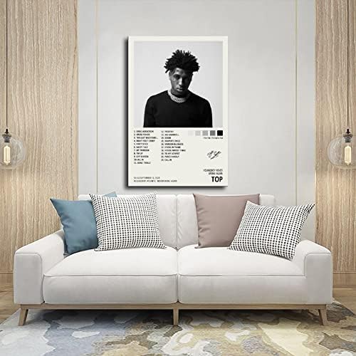 Плакат TOBIANG Youngboy Топ Корица на музикален албум С подпис Limit Плакат Платно Плакат Декор Спални Спортен Пейзаж, Интериор, офис стая Подарък Без рамка: 12x18 инча (30x45 см)