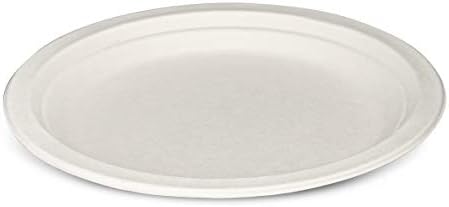 Компостируемые 9-инчов тежкотоварни хартиени чинии [125 x] Екологично Чисти чинии за еднократна употреба от захарна тръстика