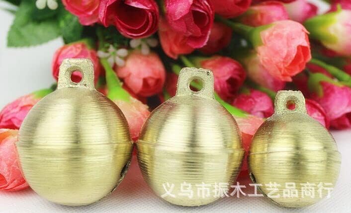 QianKao 圆形地球铜铃铛 黄铜铃铛 宠物铃铛 配件(5CM*6CM)
