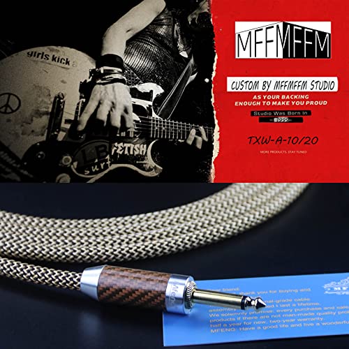 Китара кабел mffmffm 10 фута, Китара Кабел с корпус от въглеродни влакна, Кабел за Усилвател за бас-китара и електрическа китара, Инструментален