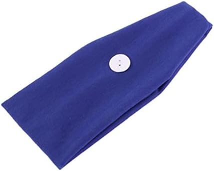 Широка дъвка с еластична лента с бутони, цветен шал за спорт, колоездене, йога, джогинг, превръзка за глава (черна, синя)