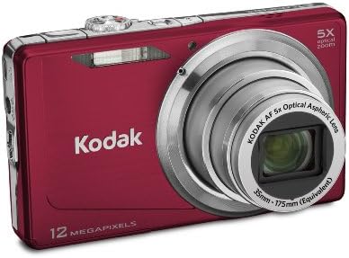 Цифров фотоапарат Kodak Easyshare M381 с резолюция от 12.4 Mp с 5-кратно оптично увеличение и 3-инчов LCD дисплей (червен)