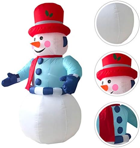 BESPORTBLE Коледна Украса Надуваем Снежен Коледен Снежен човек led Светлинен Надуваем Снежен човек за Коледна Украса Вътрешен, Външен Двор Градински Декорации от 1,2 м (Бя