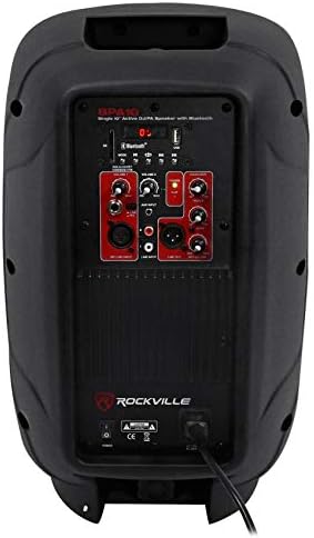Rockville BPA10 10 Професионална Активна Диджейская акустична система с мощност 400 W с Bluetooth, Черен