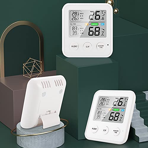 GUANGMING - LCD Цифров Измерител на Температура И Влажност на въздуха, Електронен Влагомер, Термометър, метеорологичната станция за Спалнята,