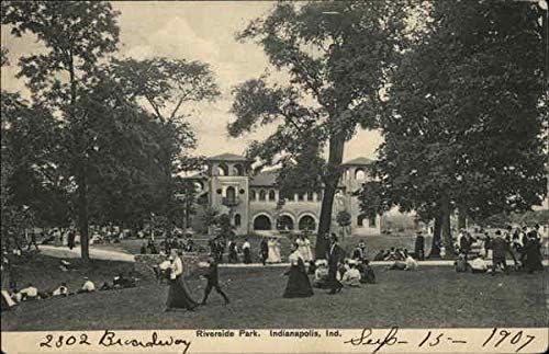Ривърсайд Парк Индианаполис, щата Индиана, на оригинални старинни пощенска картичка 1907 г. съобщение