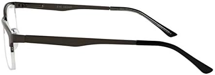 EYECEDAR 5-Pack Метални Очила за четене в полурамке Мъжки Правоъгълен Стил Материал От Неръждаема Стомана Кутия Панти Включват слънчеви