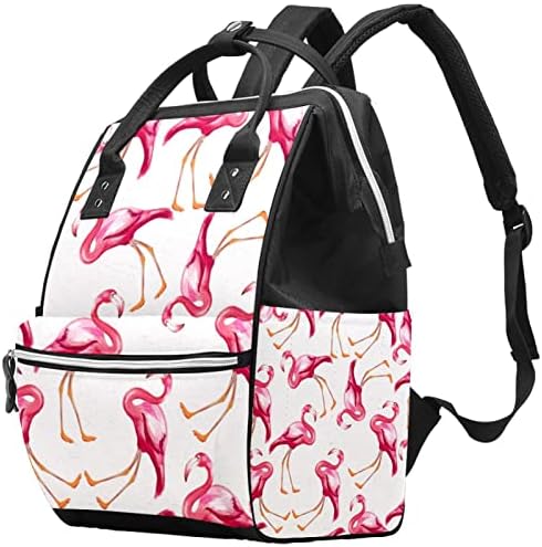 Чанта за Пелени с Фламинго, Раница, Чанта За Смяна на Бебешки Памперси, богат на функции Пътна Чанта с Голям Капацитет