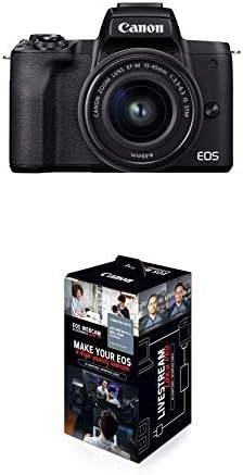 Canon EOS M50 Mark II + EF-M 15-45 мм is STM Kit Черен и Аксесоари Стартов комплект за EOS M50 Mark II, M50, M200