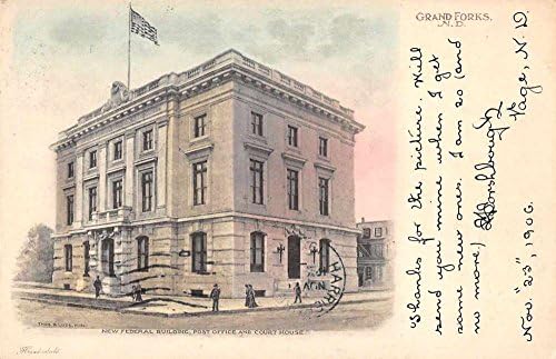 Гранд Форкс, Северна Дакота, Пощенски клон, Сградата на Съда, Антични Картичка J62033