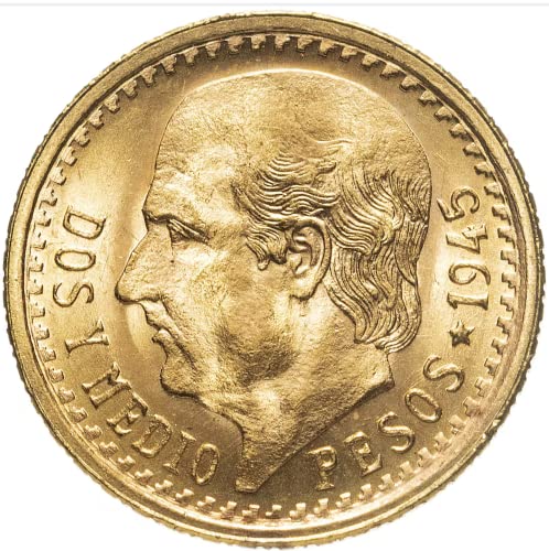 Мексикански монети от 90-процентен злато достойнство 2 1/2 песо 1919-1948 години с участието на Мигел Идалго Костильи Бащата