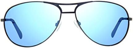 Слънчеви очила с Revo Prosper x Bear Grylls: Поляризирани лещи в гъвкава метална рамка-авиаторе, дограма от матирано на оръжеен метал със сини водни лещи