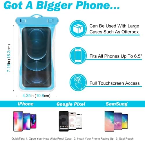 Универсален Водоустойчив калъф Urbanx за мобилен телефон, предназначен за Allview P9 Energy Lite (2017) за всички други смартфони до 7 см - син