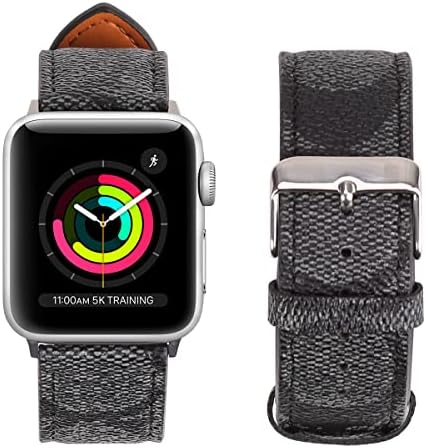 Дизайнерски каишка Apple Watch, съвместим с кожена каишка на Apple Watch, луксозен Дизайнерски Взаимозаменяеми каишка за iWatch серия 8/7/6/5/4/3/2/1/SE2/SE