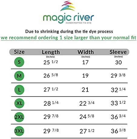 Тениски Magic River с дълъг ръкав ръчно изработени от памук с боя за равенство - 6 размери за възрастни - 6 цветови модели