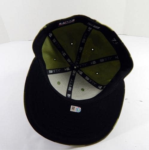 2022 Oakland A ' s Athletics Луис Barrera 13 В играта са Използвани Зелени шапки на Въоръжените сили на 2 - играта, Използвани шапки MLB