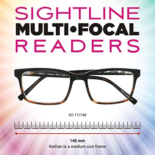 Многофокусные очила за четене Sightline Nathan - Ацетатная дограма за по-високо качество -Лещи с AR покритие -Унисекс Средна