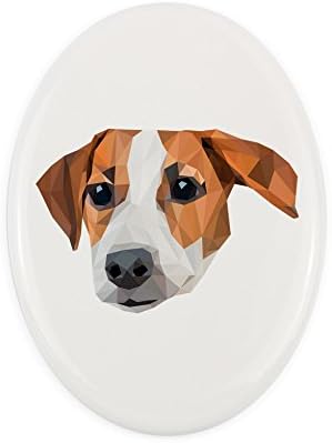 Джак Ръсел, Керамична плоча, надгробна плоча с изображение на Куче, Геометричния