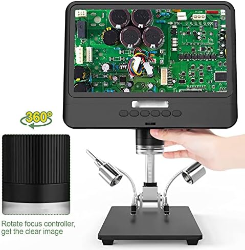 CLGZS Електронен Микроскоп 5X-1200X Дигитален Микроскоп, Камера за Запояване Лупа Регулируема 1080 P Област