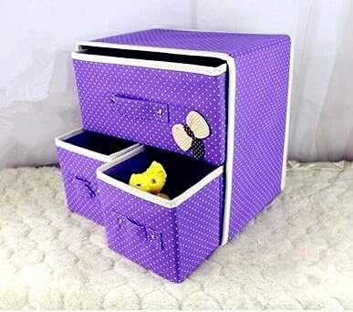 Anncus Два слоя три кутии, опаковки, кутии бельо сутиен чорапи, кутии за съхранение на козметика сгъваеми кутии за съхранение на текстилен