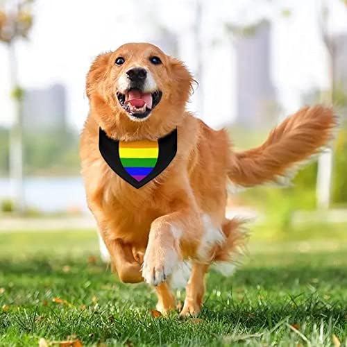 Флаг на ЛГБТ-гей-Прайда, Кърпа за Кучета, Сладък Триъгълен Шал, Шал, Престилки с Регулируема Катарама