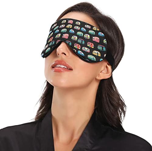 Мъжки Маска За сън Happy Eye Mask-Цветни-Нощна Маска За Сън, Къмпинг Удобна Маска За сън Със Сенки За очи