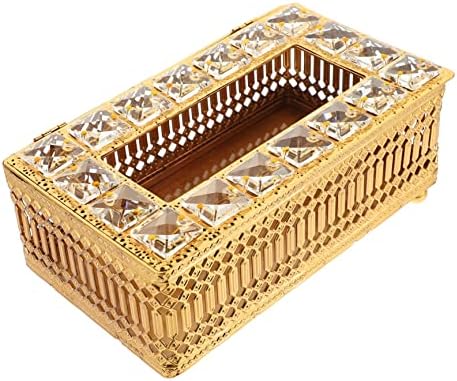 HANABASS Box Кристален Хартиена Кутия с Декор на Работния Плот Диспенсер за Кърпи За ръце, Златен Акцент Декор Капак Кутии за Салфетки