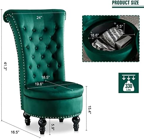 Стол Icoget в готически стил Кралица на Трона, Бархатное стол с висока облегалка, с довършителни работи под формата на ноктите,