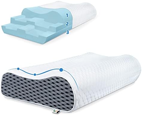 Възглавници от пяна с памет ефект МАЙСТОРСТВО MART Contour, Здрава и Подкрепа на Страничната въздушна възглавница за сън, за облекчаване на
