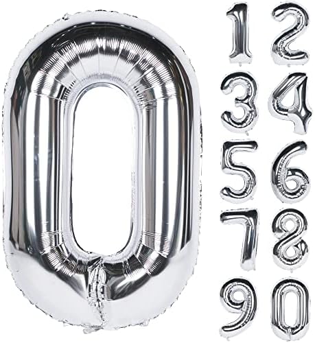 50-Инчов Сребърни балони с числа, по-Големи Топки с числа, Гелиевая Фолио, Майларовый Балон, Украса за парти по случай рождения Ден