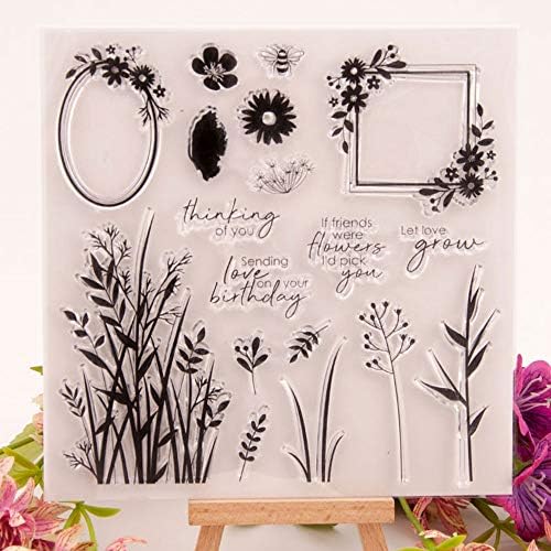 Добре дошли в Joyful 1pcs Flower Bloom Прозрачен Печат за Направата на Картички, Бижута и Scrapbooking 16x16 см