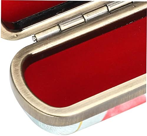 Червило калъф реколта бродерия модел преносим червило калъф притежателя с огледало козметични съхранение дисплей контейнер