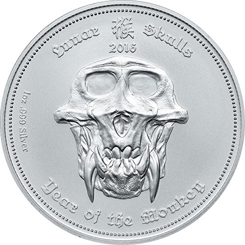Набор от МОНЕТИ PW 2 - Лунните на Черепа, ГОДИНА на МАЙМУНАТА, монети китайския Зодиак SkullCoins (2), сребърни монети