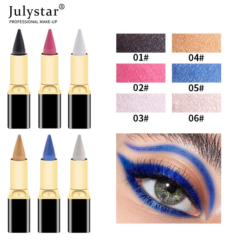 Ярка естествена водоустойчива очна линия Julystar rich лесно да се боядиса, изсъхва бързо и е твърдо овлажнява молив за очи (05