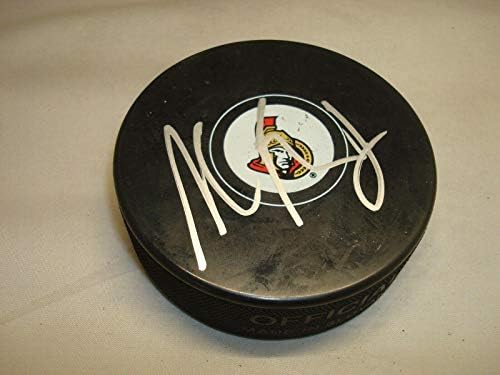 Александър Бъроуз подписа хокей шайба Отава Сенатърс с автограф 1А - за Миене на НХЛ с автограф
