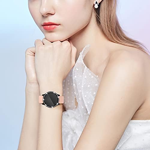 GEAK е Съвместим с защитно фолио за Samsung Galaxy Active 2 Watch, Дизайн с кристали и диаманти, за жени и Момичета, Живописен Пълна Защитна