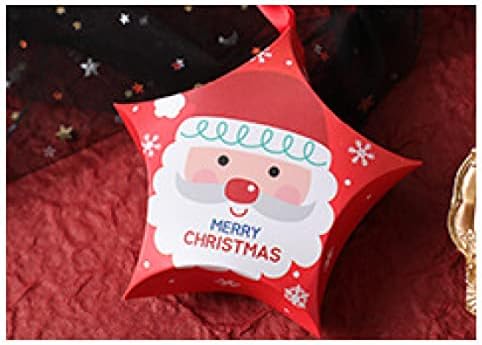 JXANG Christmas Eve Коледна Кутия За Опаковане на Бонбони Box Star Кутия За Опаковане на Бонбони Червена Камбанка с червена Панделка