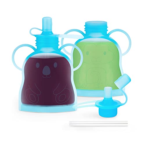 Силиконови пакети за бебешка храна Morlike Living за Еднократна употреба, за Многократна употреба Пакети за съхранение с соломинкой
