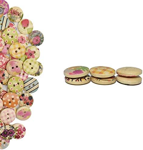 15 мм, 200 бр. Смесени Дървени Копчета на Едро Копчета за Бродерия Копчета Кръгли Декоративни Цветни за направи си САМ Шевни Проекти