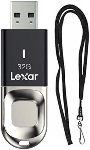 Lexar 32GB JumpDrive Fingerprint F35 150 Mbps с USB 3.0 Флаш устройство е в комплект с (1) каишка GoRAM Black (32 GB, 1 опаковка)